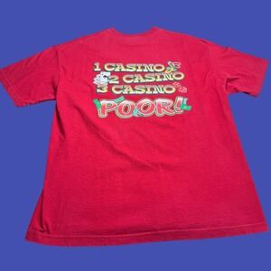 Casino Gambling T Shirt XL Red 1 Casino 2 Casino 3 Casino Poor Graphic Y2K